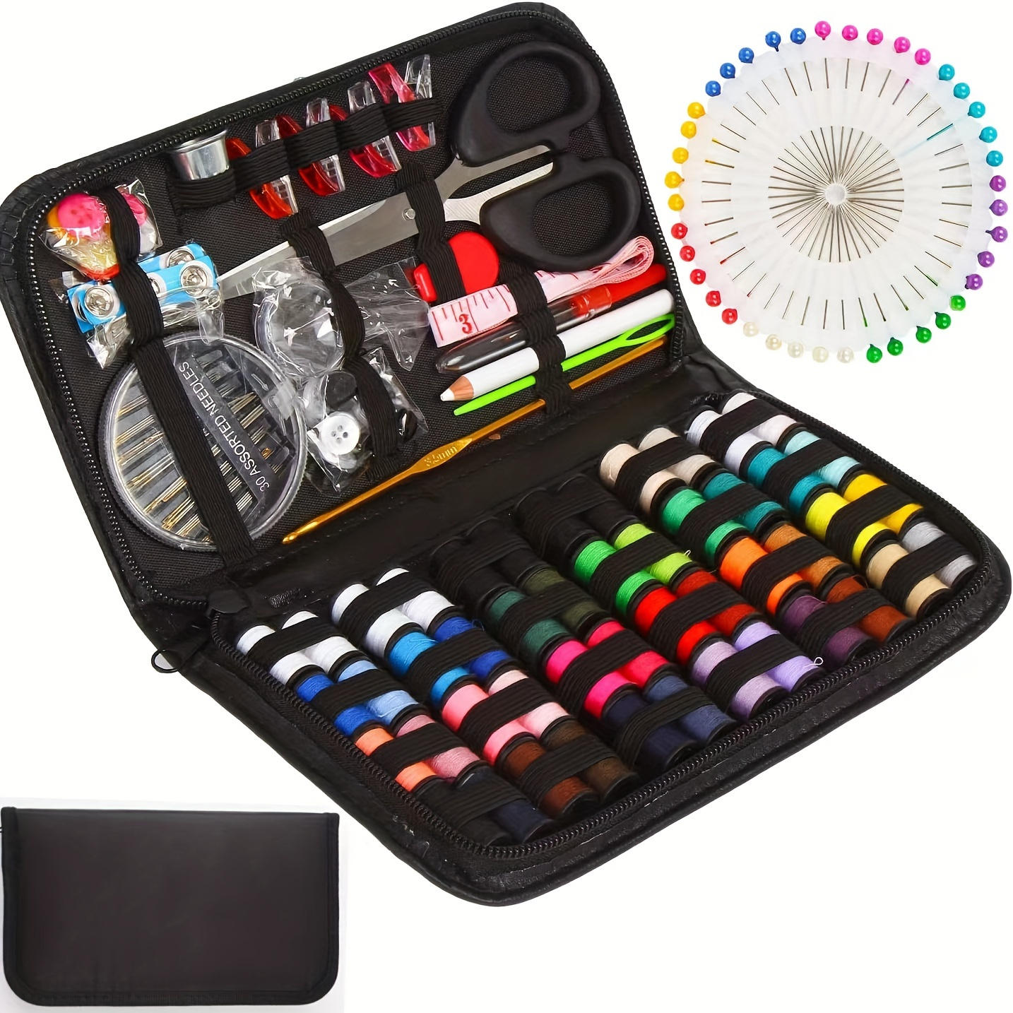 

Professional 172 Pcs Sewing Kit Set With Polyester Thread, Tailor Scissors, Needles, Pins, Thimble – Complete Hand Sewing Accessories For Clothing Repair & Crafting, Uncharged Tool Set Without Battery