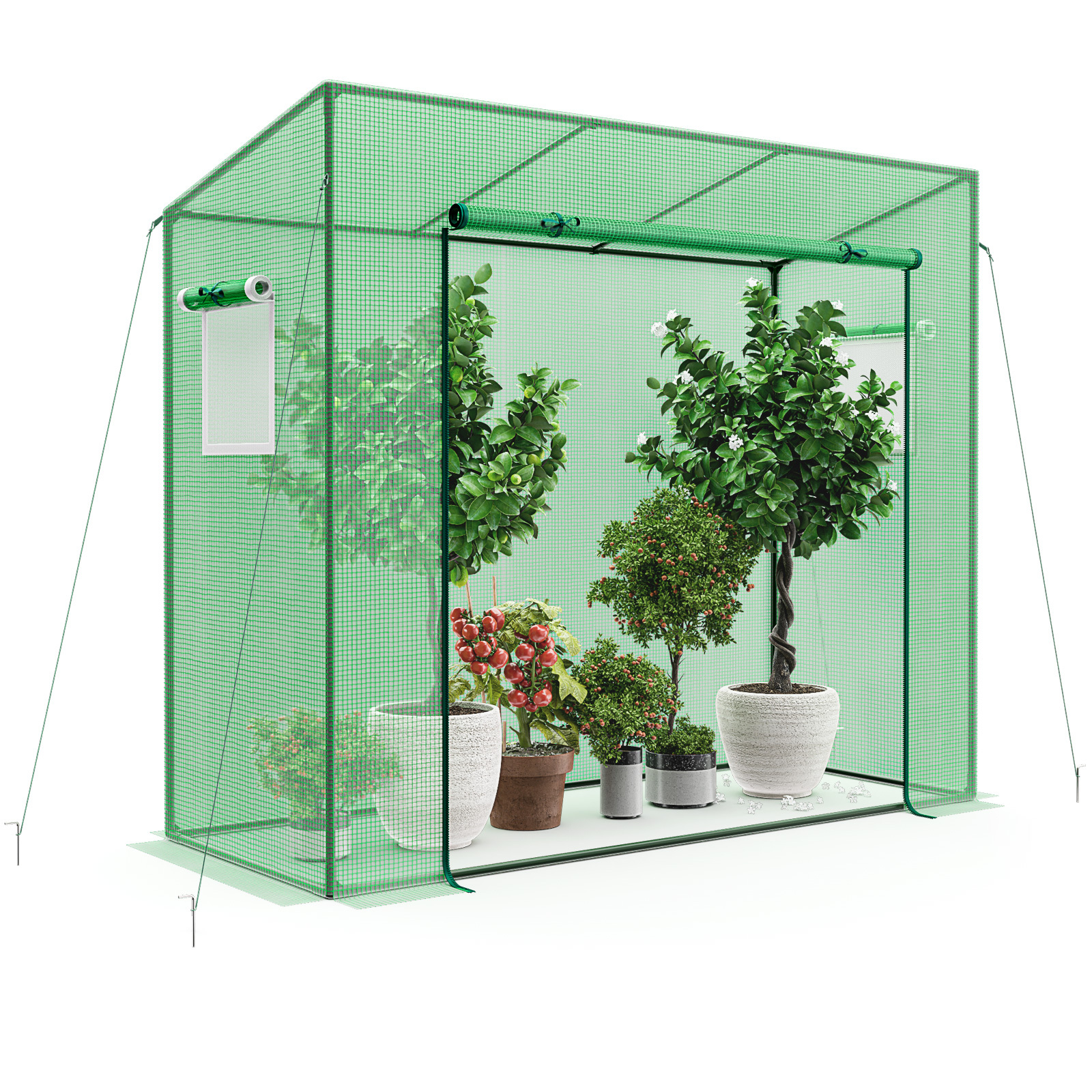 

Lifezeal Portable Mini Greenhouse W/pe Cover 4 Wind Ropes & Ground Stakes Zipper Door, For Artificial Plants, Artificial Flowers, Artificial Topiaries As Well