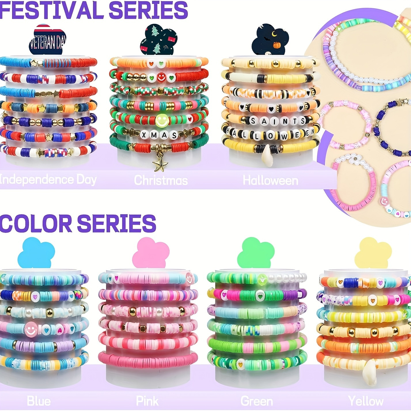 popular   5100pcs bracelet making kit with trendy beads charms cord   creative girls gifts crafts details 6