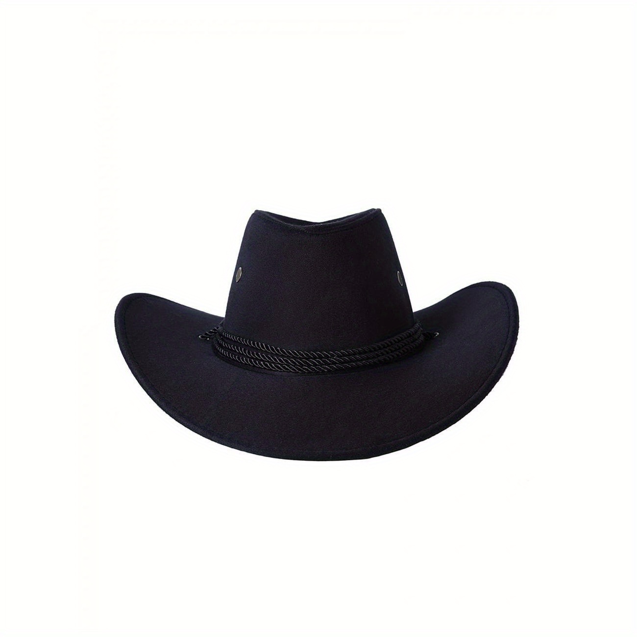

Men Cowboy Hat With Adjustable Chin Rope Wide Brim Vintage Style Clothing Accessories