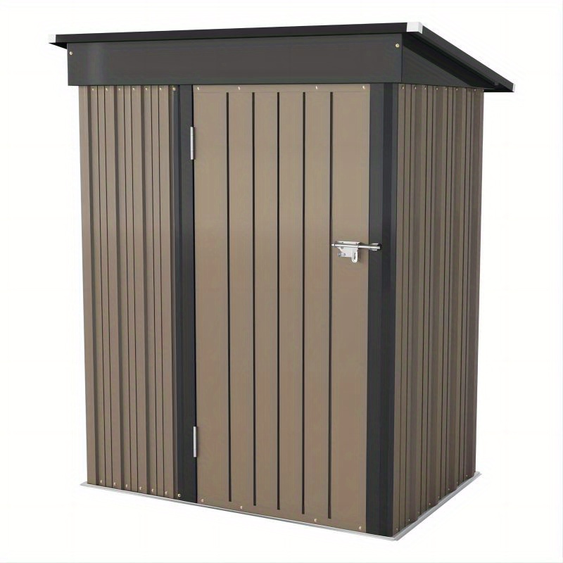 

5 Ft. W X 3 Ft. D Metal Outdoor Storage Shed With Door & Lock, Waterproof Garden Storage Tool Shed For Backyard Patio