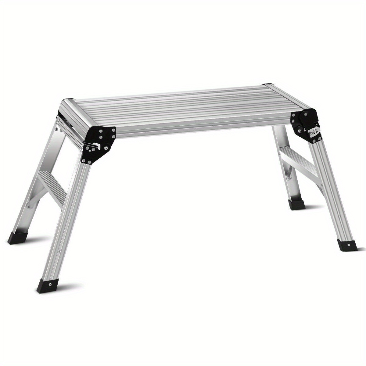 lifezeal 5hd en131 folding aluminum platform drywall step up work bench stool ladder details 0