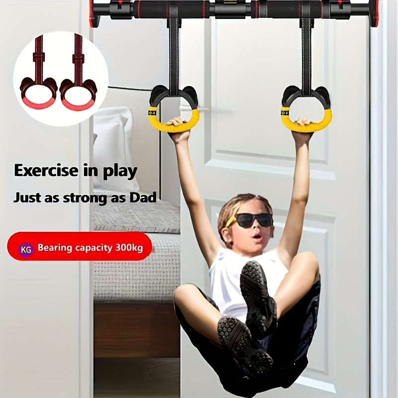 

Polyester Gymnastic Rings With Adjustable Straps - A Pair Of Home Workout Rings, 300kg Capacity, Easy Installation For Pull-ups, Strength Training, And Flexibility Exercises