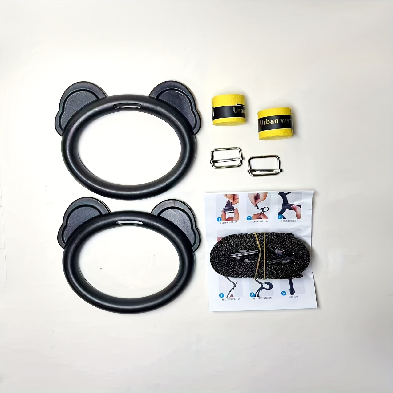 Image of A Pair Of Hanging Fitness Rings - Ideal For Home Workouts And Pull-up Exercises, Multi-functional Fitness Equipment For Strength And Flexibility Training, Hands With No , Pole- For