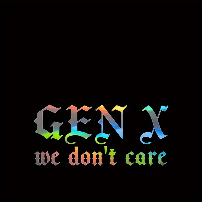 

Chic" Gen X 'we Do Not Care' Vinyl Decal - 7.87x3.54" Gothic Style Sticker For Cars & Laptops, Durable Matte Finish, Easy Apply & Remove