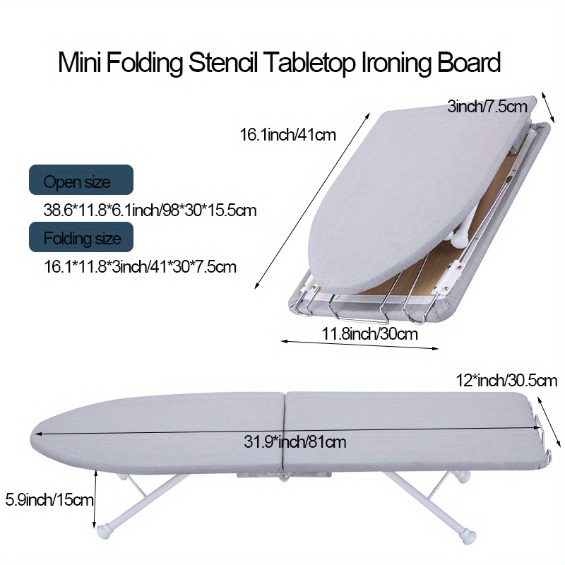 mini folding stencil tabletop ironing board compact and portable ironing board with non stick cover and stencil design details 9