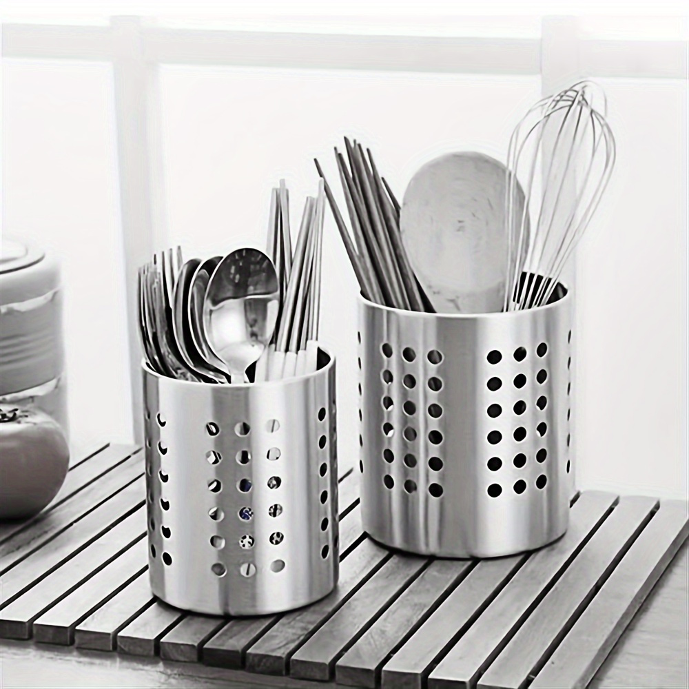 

Stainless Steel Utensil Holder 1pc - Uncharged, Durable Kitchen Organizer For Chopsticks, Spoons & Whisks, Ideal For Home & Restaurant Use, Eid Al-adha Mubarak