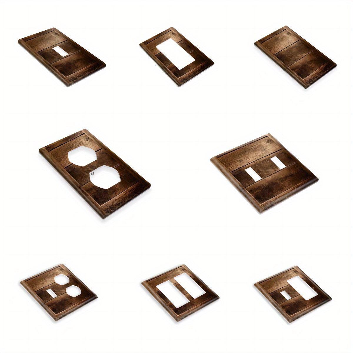 

Wood Design Light For Switch Cover - 1 Gang, Brown Country Cabin Decor For Bedroom, Bathroom, Living Room