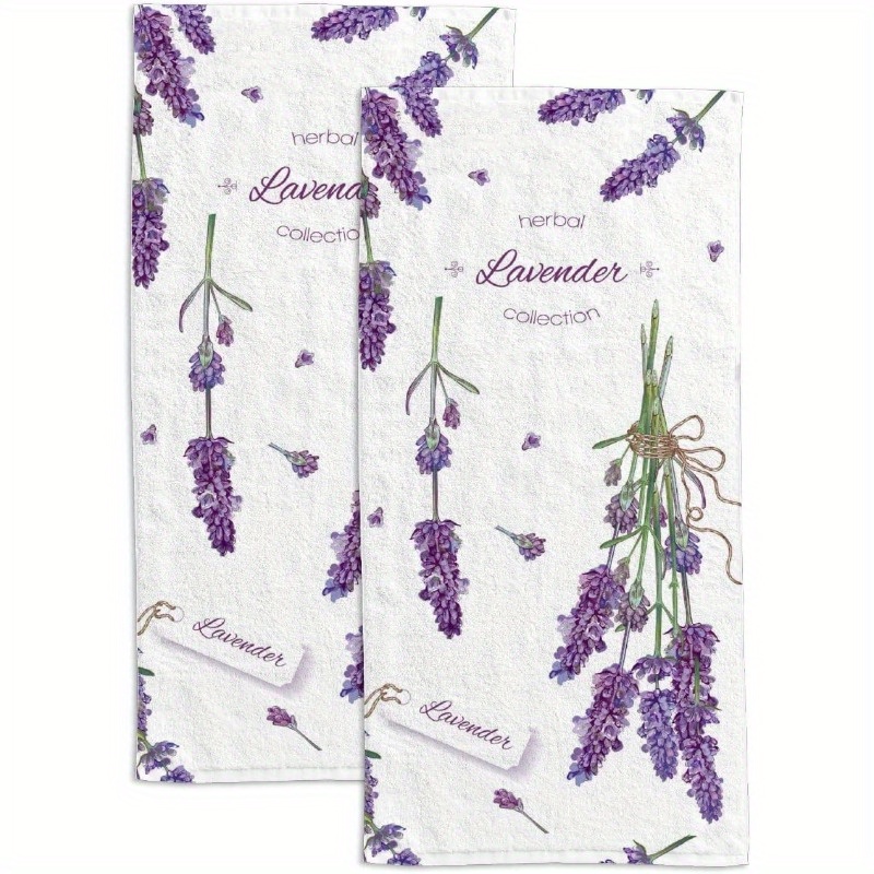 

2- Lavender Towel Set, Polyester , Dish Cloths & Bath Towels, & , - 18x26