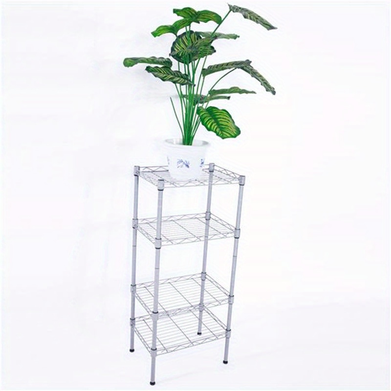 

Xm-207s Rectangle Carbon Steel Metal Assembly 4-shelf Storage Rack Silver Gray