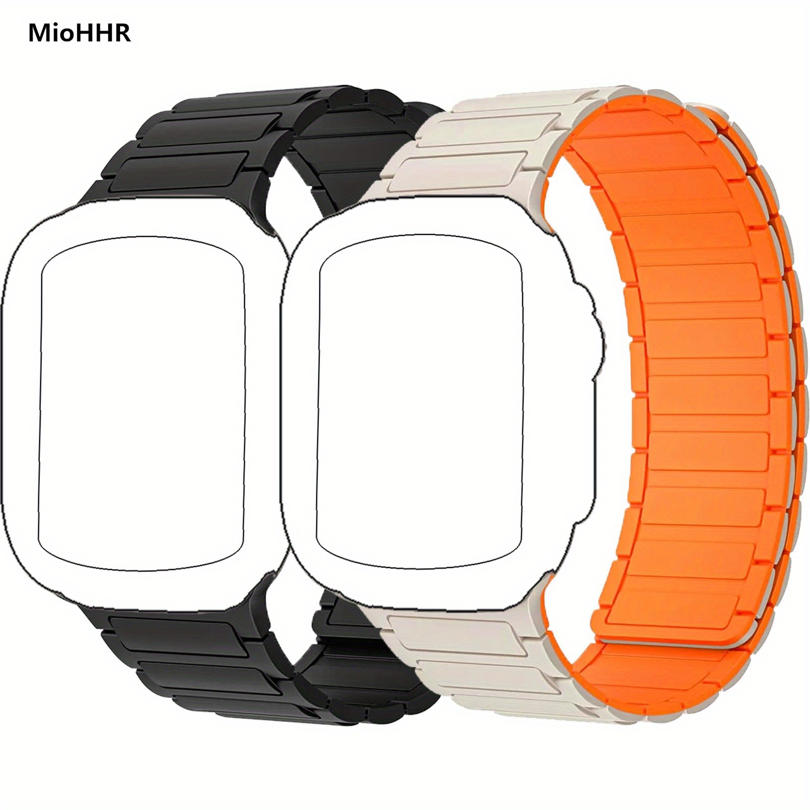 

2 Pack Magnetic For Watch Band 45mm 44mm Ultra 2 49mm 41mm 40mm For Iwatch Bands 38mm 42mm Men/women, Silicone Link Sport Loop Strap Wristbands For Watch Series 9/8/7/6 5/4/3/se/2nd