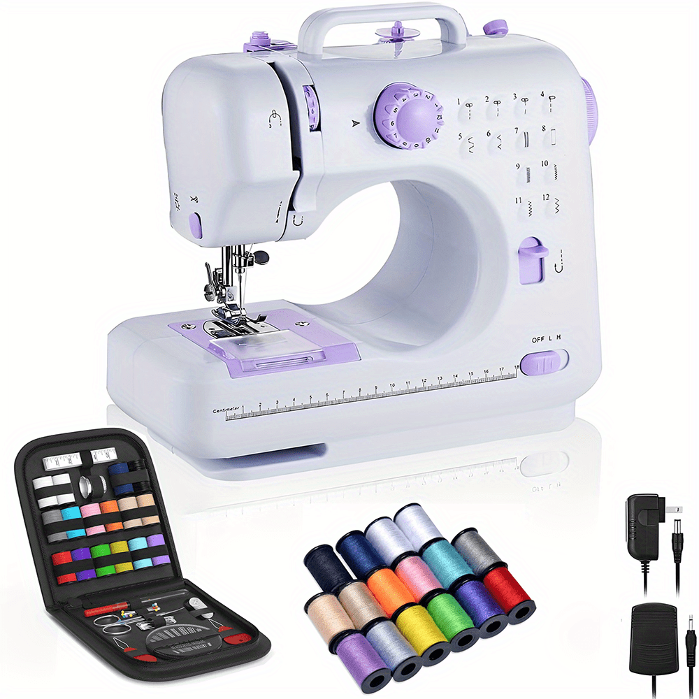 

1pc Purple 505 Electric Sewing Machine For Beginners, Portable Sewing Machine With Reverse Sewing And 12 Built-in Stitche