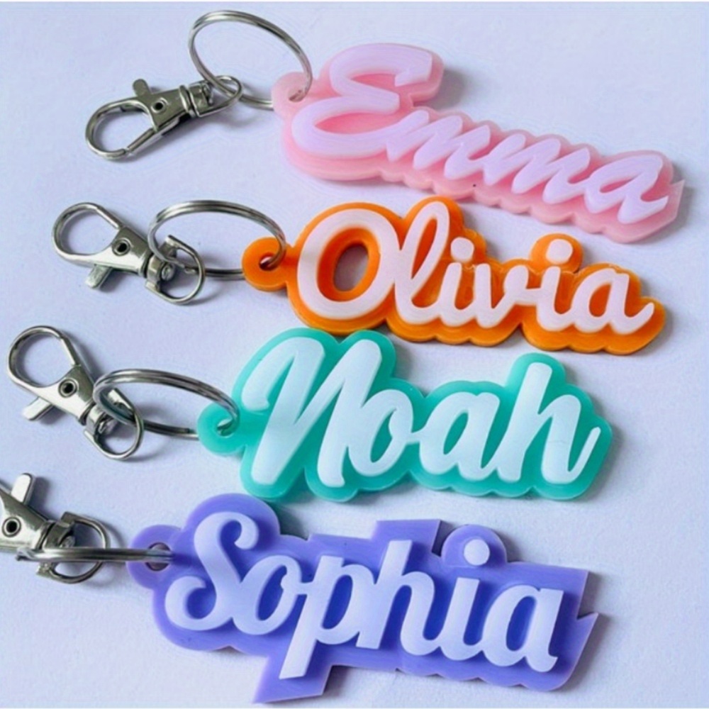 

Custom Acrylic Name Keychain - Personalized Letter Tag For Bags, Lunch Boxes & More - Perfect Graduation Gift