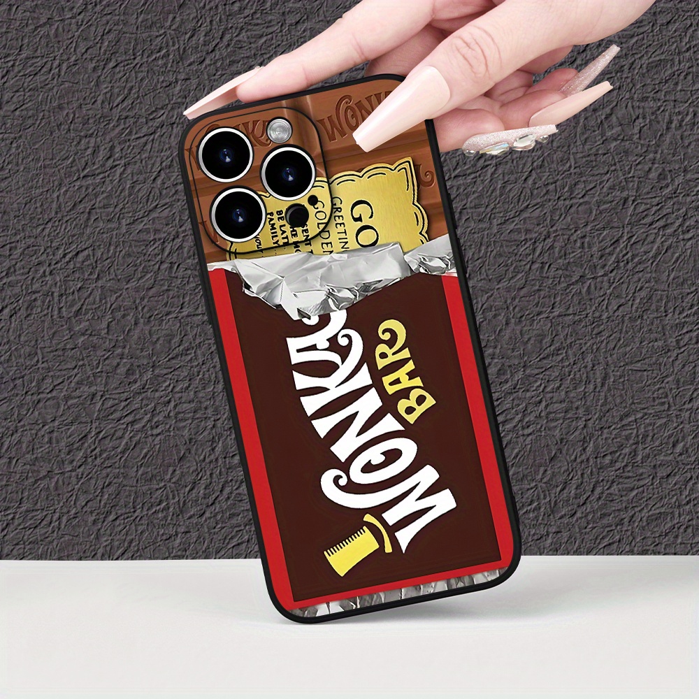 

Chocolate Bar Print Matte Tpu Phone Case - Shockproof Camera Protection Cover, Fun Quirky Gift For Iphone 15/14/13/12/11/xs/xr/x/7/8 Plus/pro/max/mini