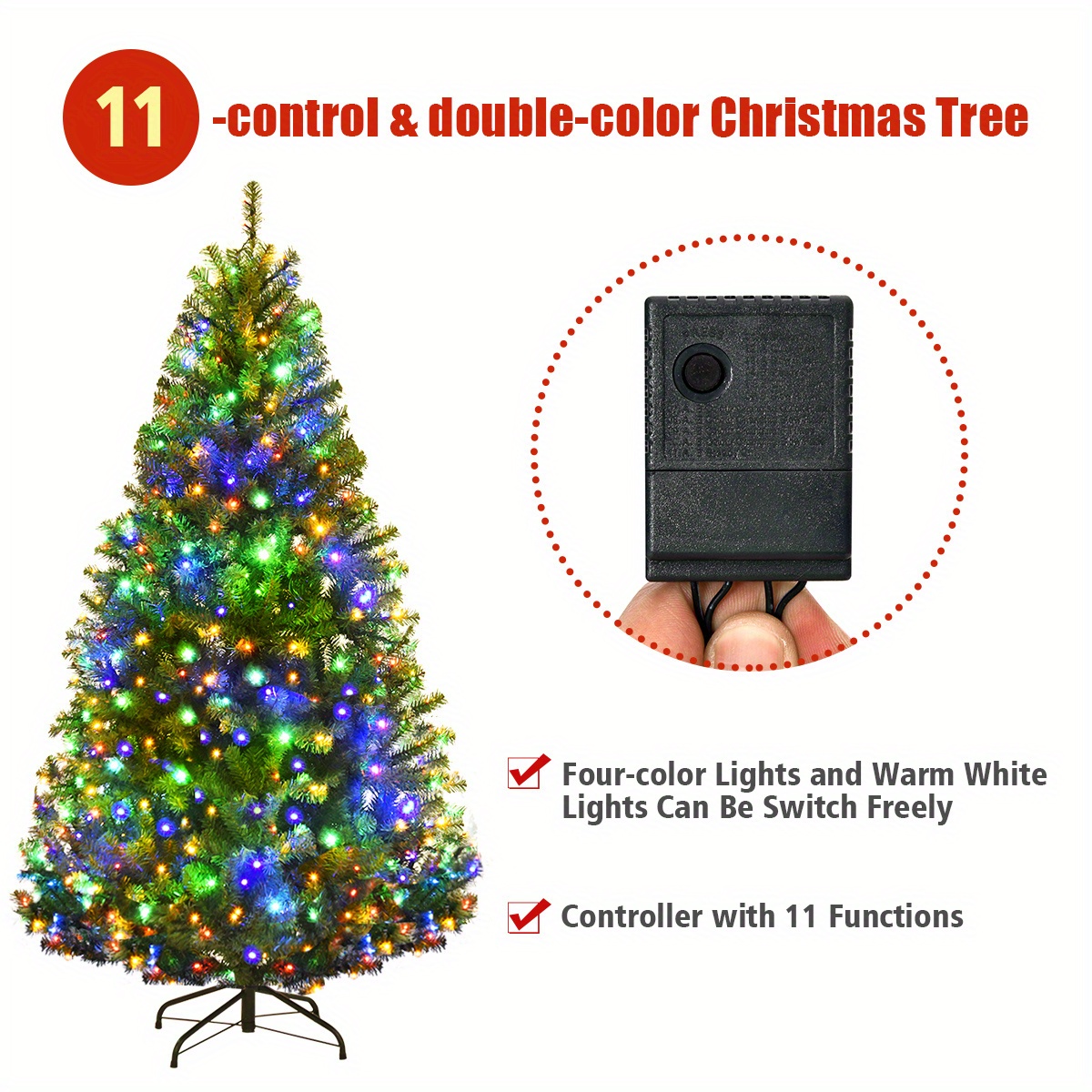 5Ft Pre-Lit Artificial Christmas Tree Premium Hinged w/ 150 LED Lights 2024 & Stand