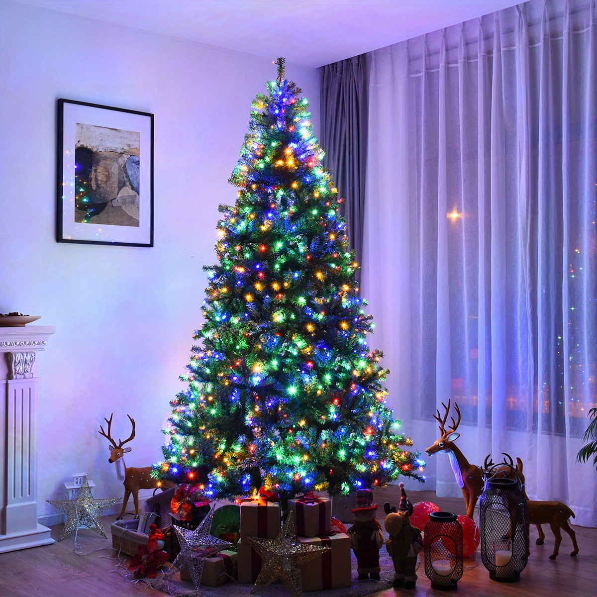 

8ft Pre-lit Christmas Tree W/ 750 Led Lights & Stand