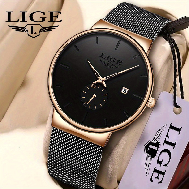 

Lige Fashion Quartz Watch, Adjust Calendar Time Display, Waterproof, Business Casual Timepiece For Women & Men, Exquisite Watches Gift Clock