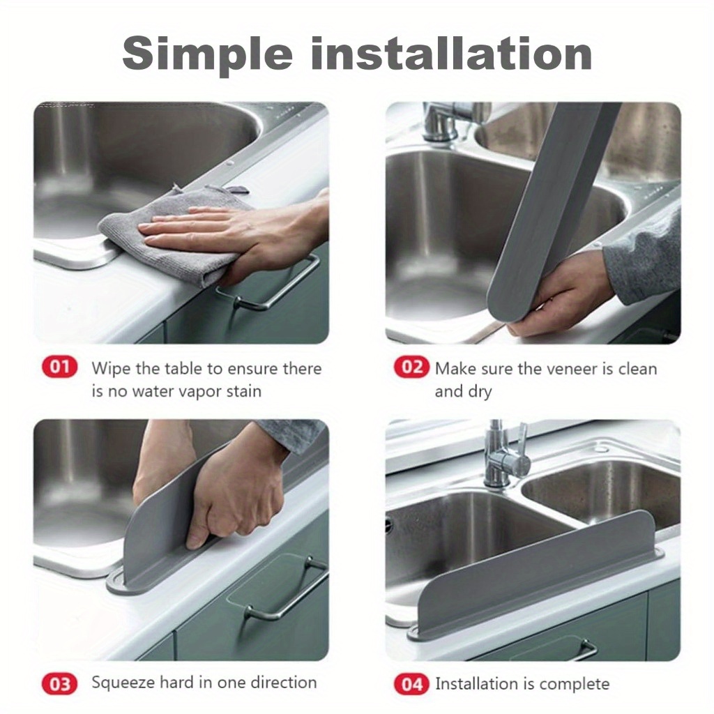 flexible silicone kitchen sink splash guard no power needed prevents soap water   details 8