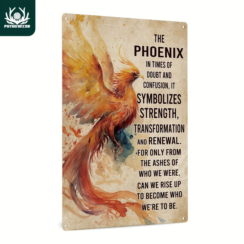 

Decor 1pc Phoenix Metal Tin Signs, Decor For , 7.9 X 11.8