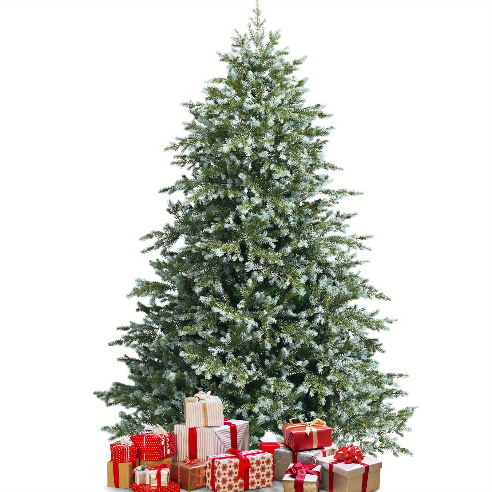 

7ft Artificial Christmas Spruce Hinged Tree W/ 1260 Mixed Pe & Pvc Tips