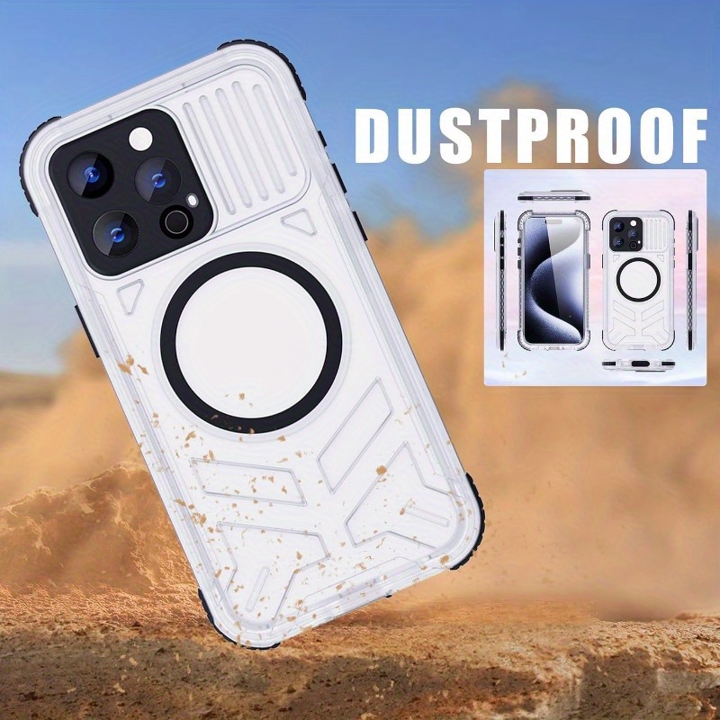 REAPP For IPhone 15 Pro Max Case, Built-in Screen Protective With Magnetic Full Body Protective 15 Pro Max Phone Translucent Case_voghion.com