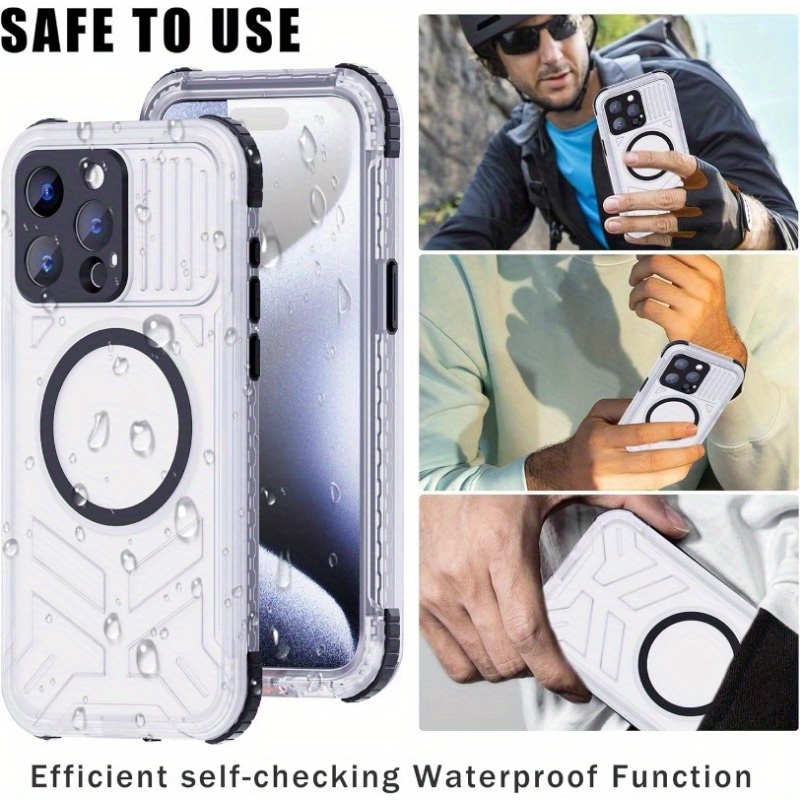 REAPP For IPhone 15 Pro Max Case, Built-in Screen Protective With Magnetic Full Body Protective 15 Pro Max Phone Translucent Case_voghion.com