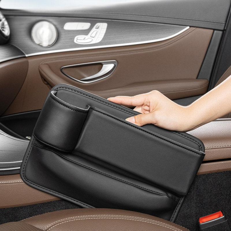 

Car Seat Gap Organizer Pu Leather Cellphones Seat Storage Box Cup Holder Auto Console Side Storage Box Accessories