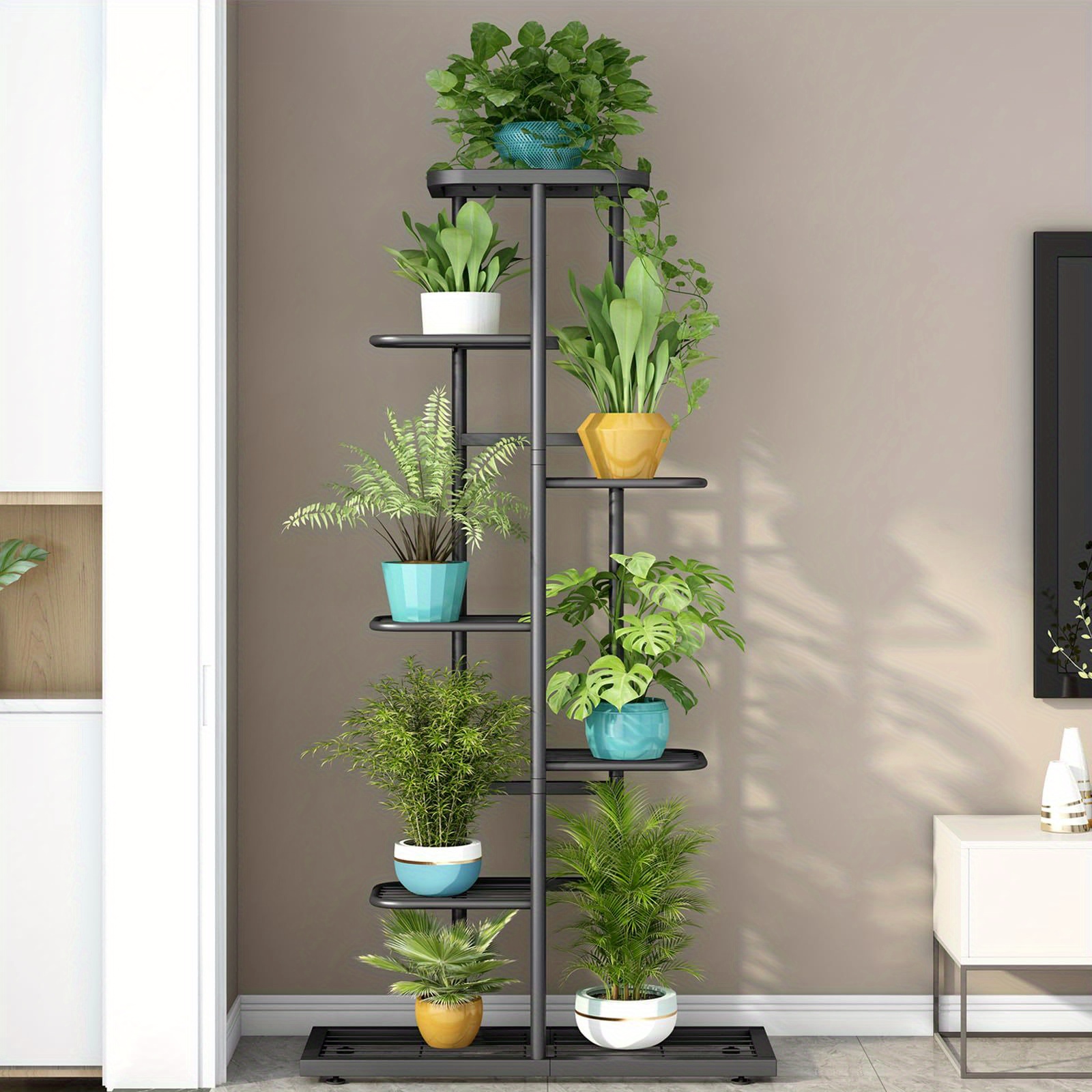 plant stand metal 7 tier 8 potted multiple flower pot holder - Temu
