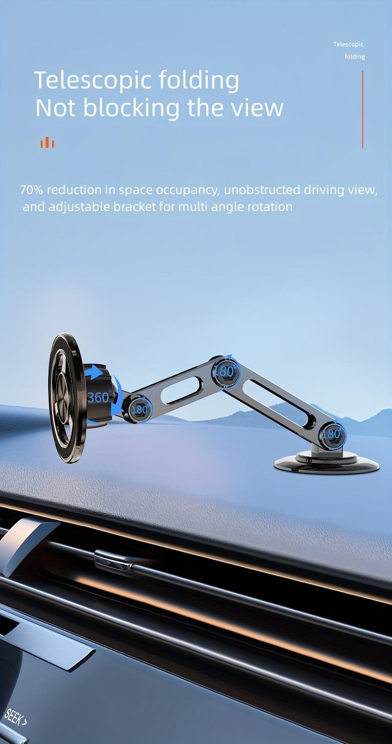 Car Phone Holder, Magnetic Universal Magnet Phone Mount For All Cell Phone Holder Stand, Adjustable Retractable Car Phone Mount - Multifunctional Telescopic Arm, Waterproof, Adjustable mobile phone Stand, Lazy Stand, It Can Rotate 360 Degrees And Be Adjusted With One Hand