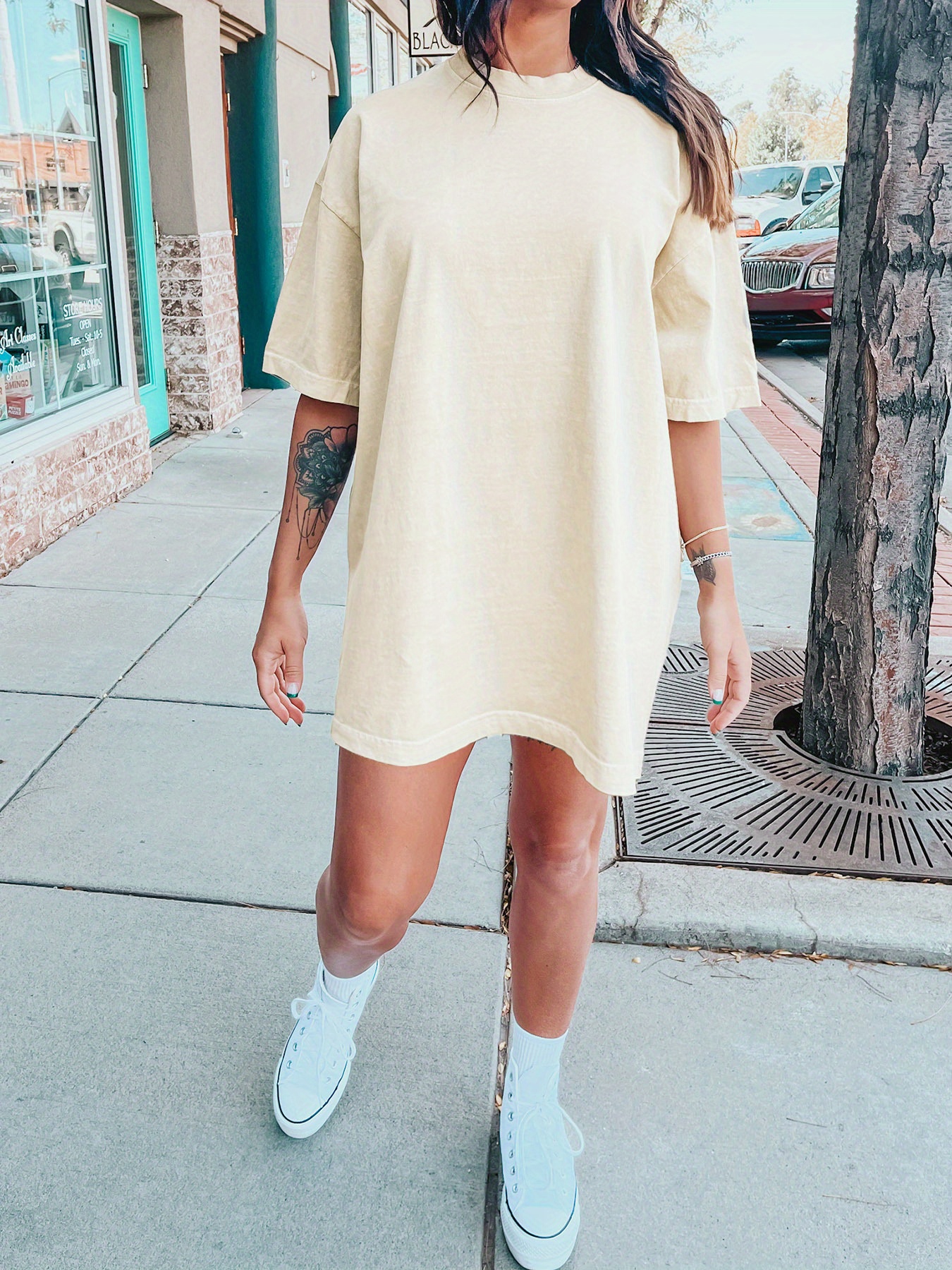 Vestido Informal Vestidos 100 Algodon Mujer Indi Cold Vestido