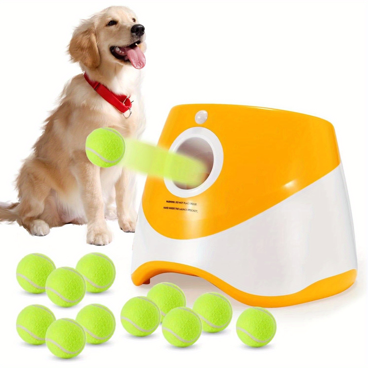 

Automatic Dog Ball Launcher, With 3pcs Tennis Ball(2inches) 3 Adjustable Distances Settings, Rechargeable Ball Launcher For Dogs, Interacive Dog Toys Machine Perfect For Small Dogs