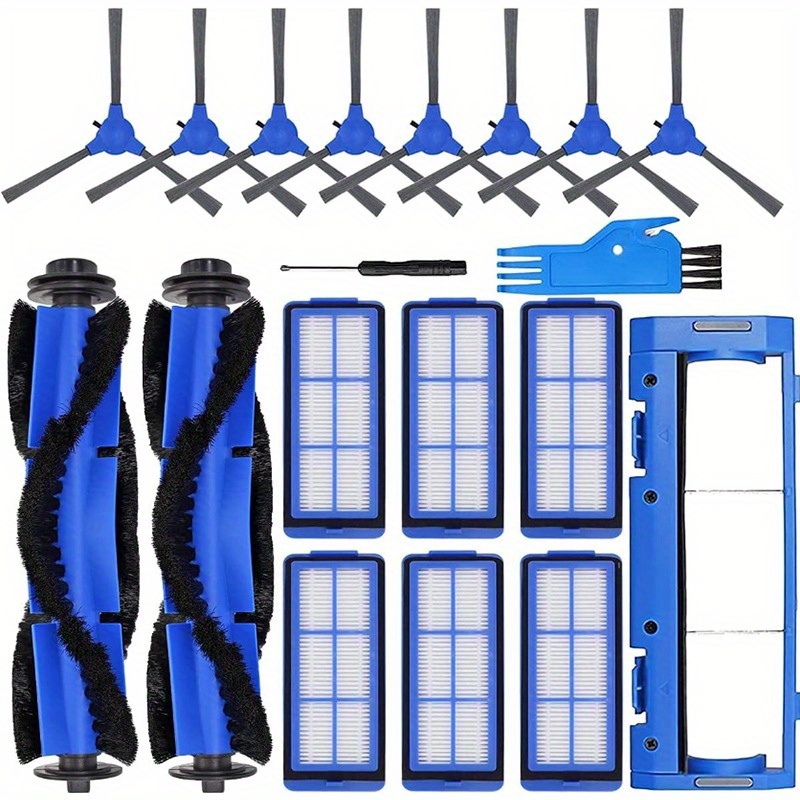 Additions Kit For 11s Max 15c Max 30c Max G30 G30 Edge G10 Hybrid Robot Vacuum Cleaner 2 Roller Brushes 8 Side Brushes 6 Filters 1 Brush Guard 2 Tools (19pcs)