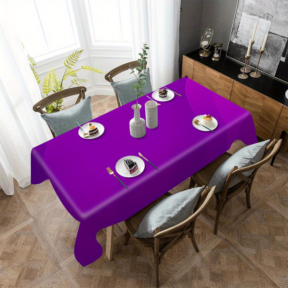 

1pc Modern Minimalist Purple Tablecloth - Waterproof & Oil-resistant, Perfect For Dining, Office Desks & Home Use Tablecloth Waterproof