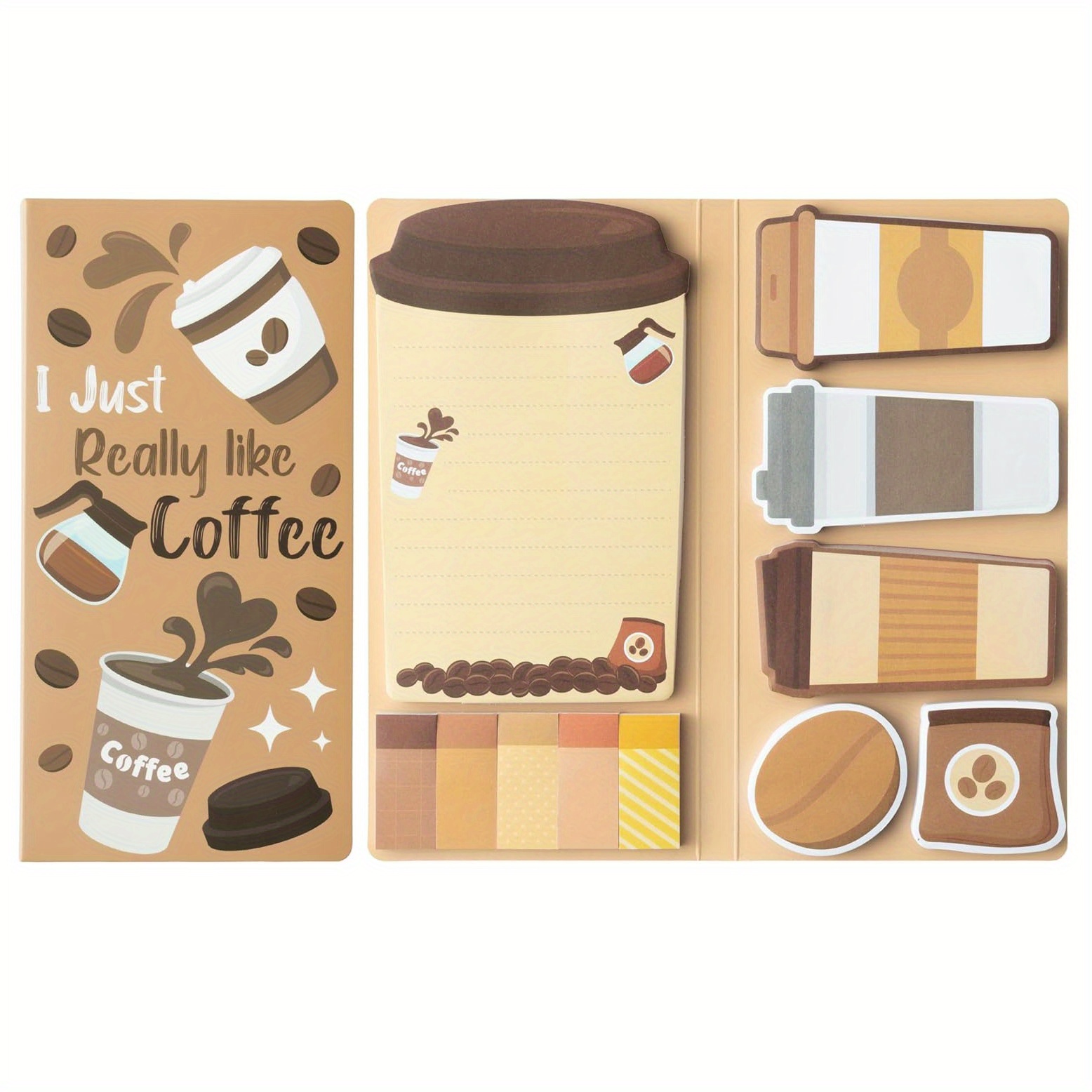 

Coffee Cup-themed Notes Set - 550 Sheets, Self-adhesive Memo Pads For Office, School, And Home Use