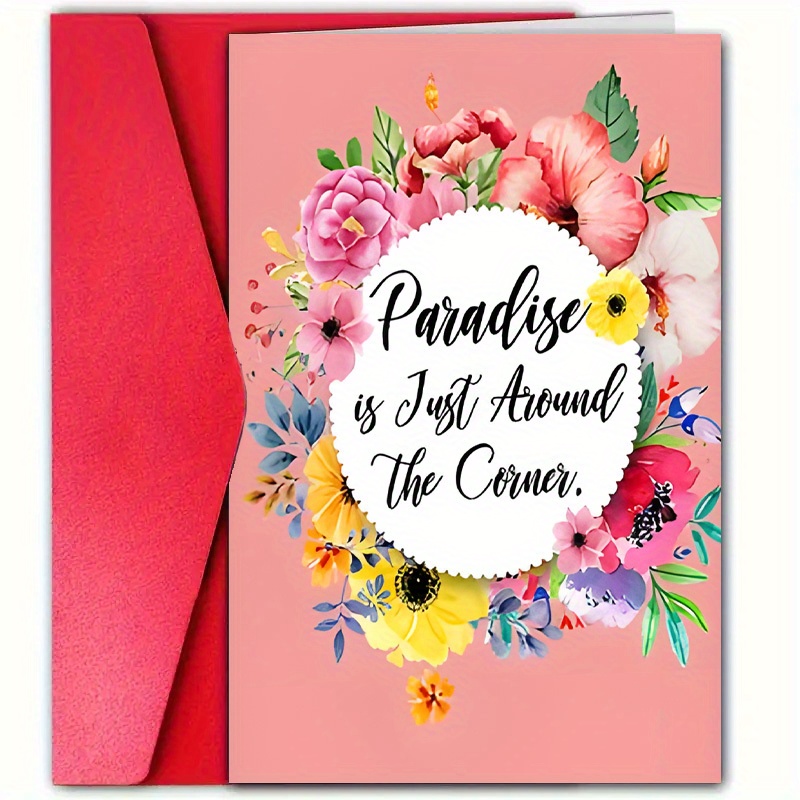 

1pc Floral-inspired Encouragement Card With Envelope, 4.7x7.1 Inches (12x18cm), Motivational Greeting, Personal Wellbeing, Emotional Uplift, Positive Message, Thoughtful Gift For Friends & Loved Ones