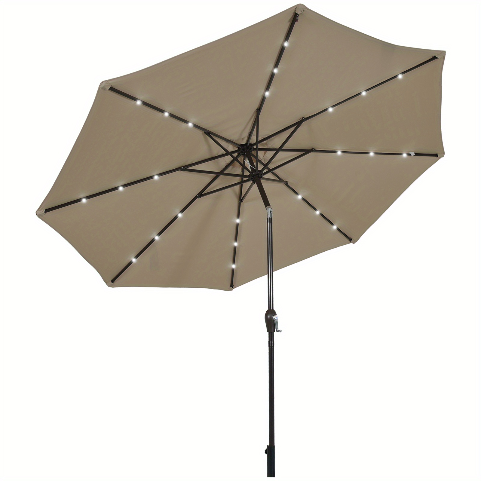

Lifezeal 10' Solar Led Lighted Patio Market Umbrella Tilt Adjustment Crank Tan