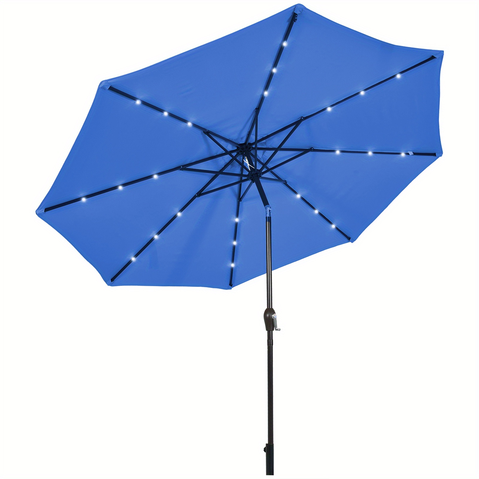 

Lifezeal 10' Solar Led Lighted Patio Market Umbrella Tilt Adjustment Crank Blue