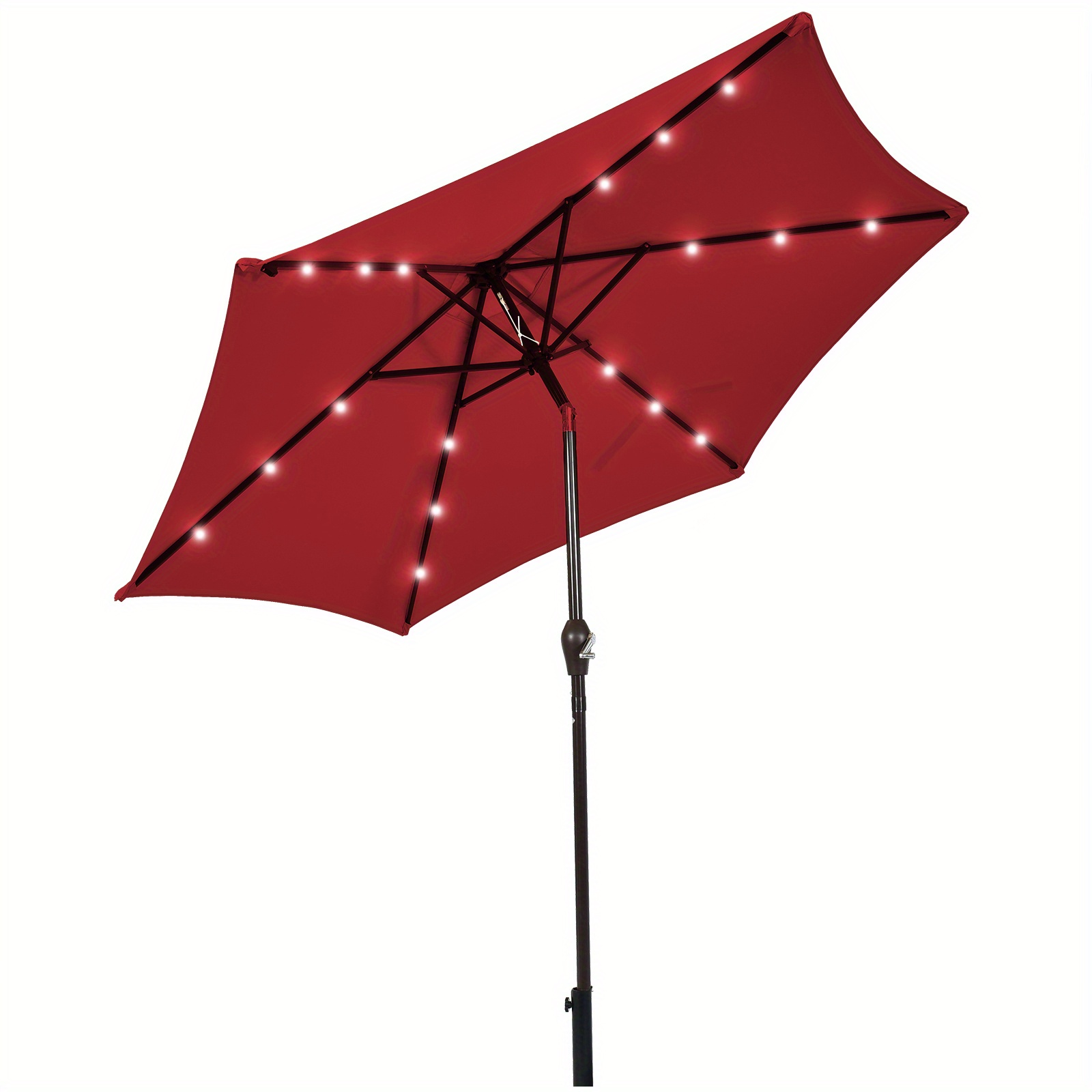 

Lifezeal 9' Solar Led Lighted Patio Market Umbrella Tilt Adjustment Lift Burgundy