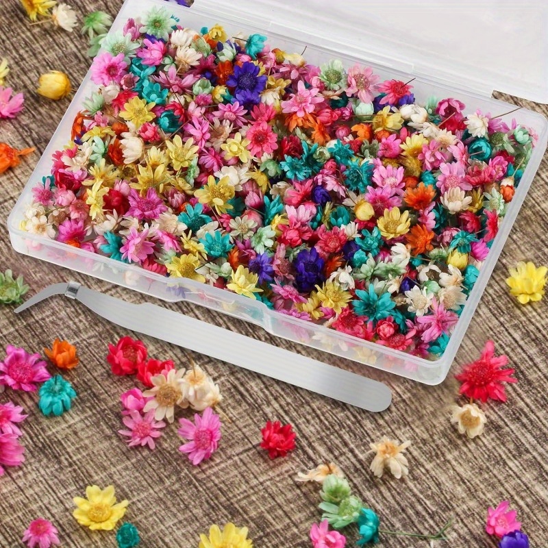 

100pcs Mini Resin Dried Flower Embellishments For Diy Crafts, Epoxy Resin Jewelry, Earrings, Soap & Candle Making - Uncharged Handmade Small Pressed Floral Decorations