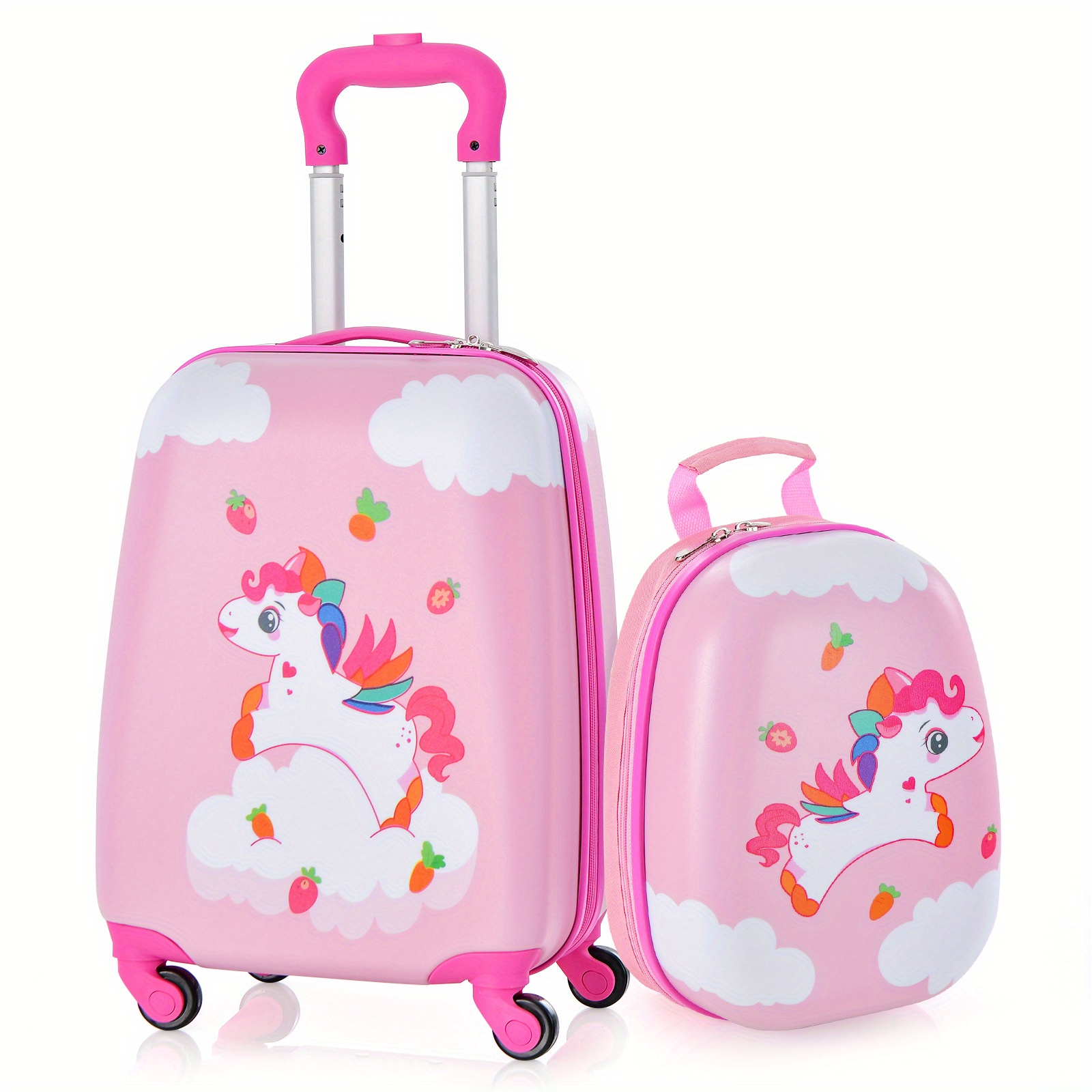 TEMU Lifezeal 2pc Kids Carry On Luggage Set 12" Backpack And 16" Rolling Suitcase For Travel