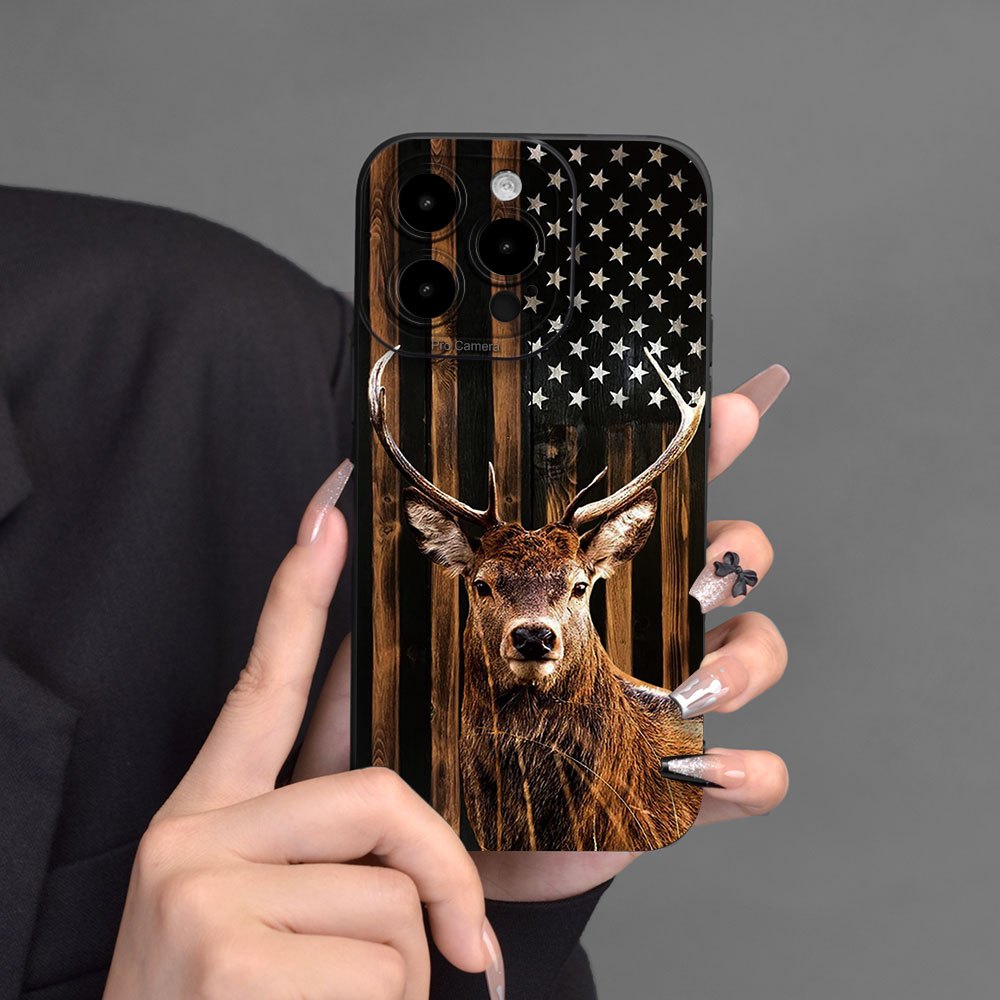 

Flag Deer Pattern Phone Case: Full-body Protection, Shockproof, Anti-fall, Tpu Case For Iphone 15, 14, 13, 12, 11, Xs, Xr, X, 7, 8, Mini, Plus, Pro, Max, Se - Transparent, White, Black