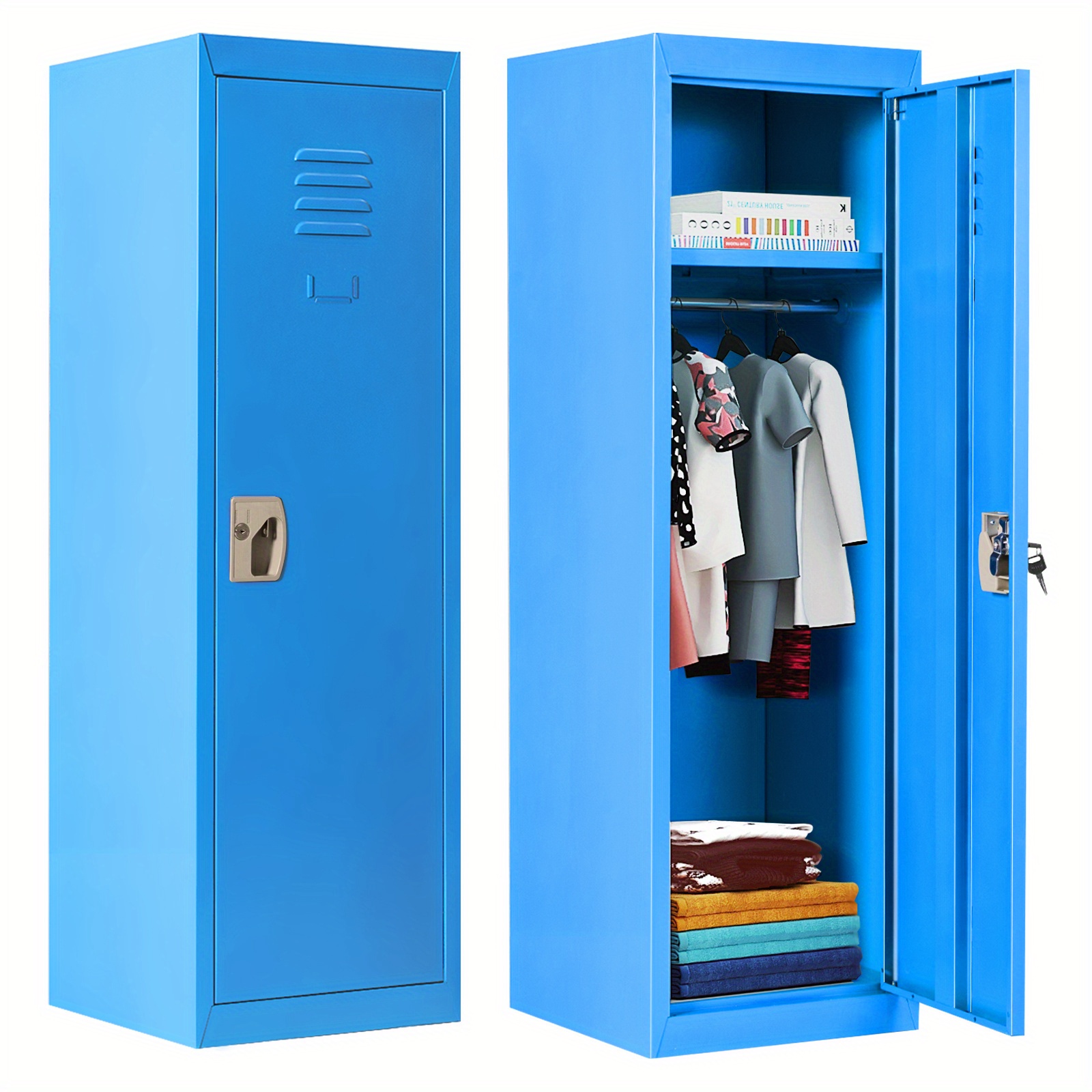 

Lifezeal 48" Kids Metal Storage Locker 2-tier Cabinet W/lock & Keys