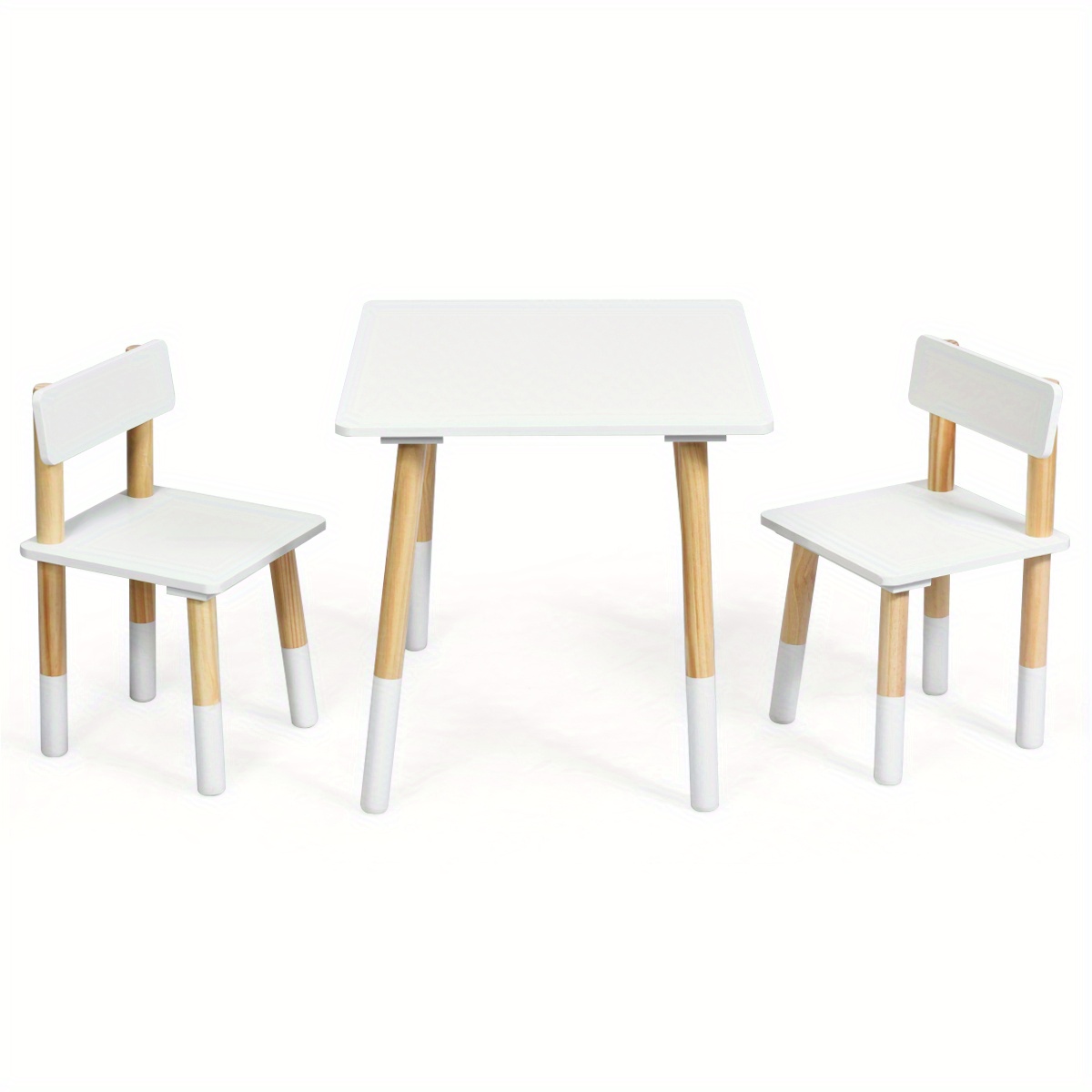

Lifezeal Kids Wooden Table & 2 Chairs Set Children Activity Table Set For Playing Eating