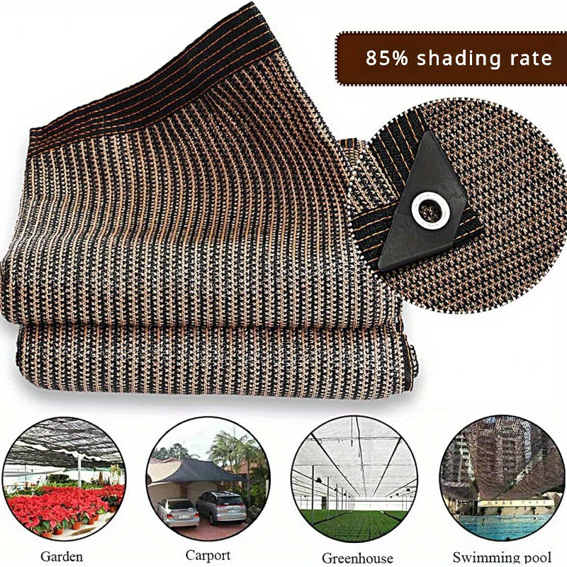 

1pc Brown Rectangular Shade Cloth (10x20ft/3x6m), 85% Rate, Hdpe Breathable Water-permeable, Reinforced , For Outdoor Patio Use