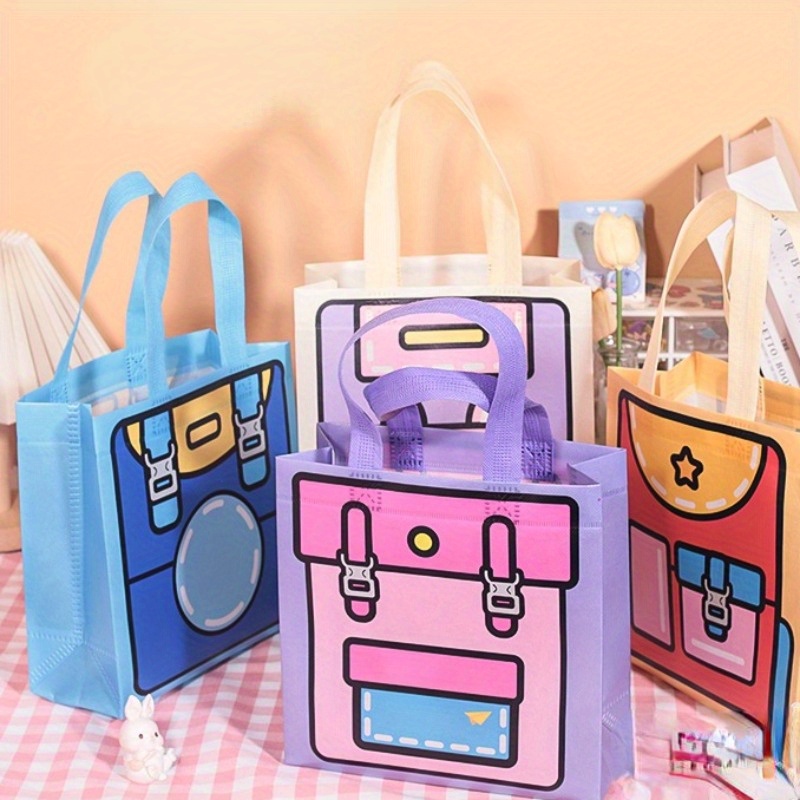 20pcs Bolsas de Tela No Tejida con Dibujos Animados Duraderas,  Reutilizables para Fiestas y Vacaciones, Colores Surtidos, Ideales para  Tiendas