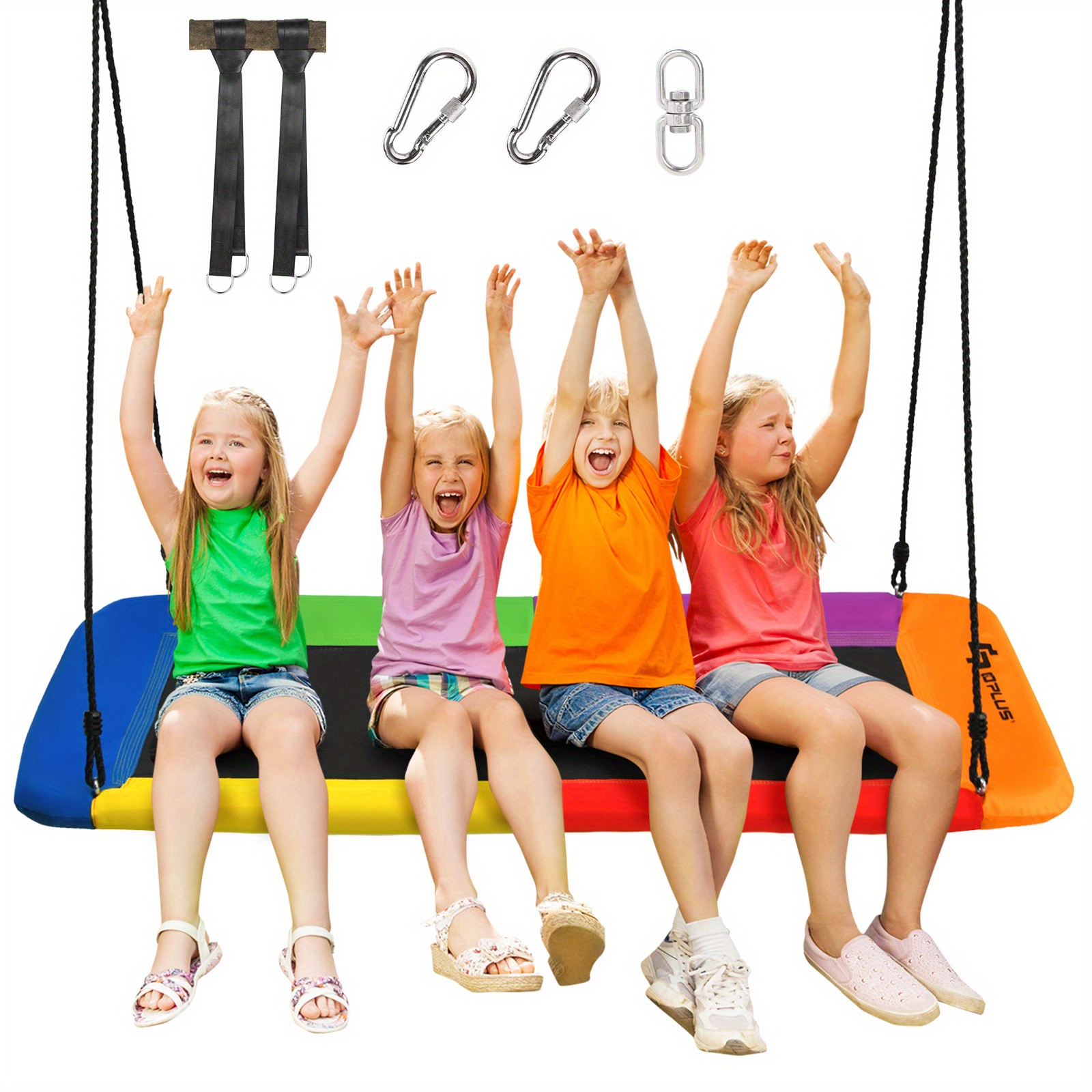 

Lifezeal 700lb 60" Platform Tree Swing Outdoor W/ 2 Hanging Straps Colorful