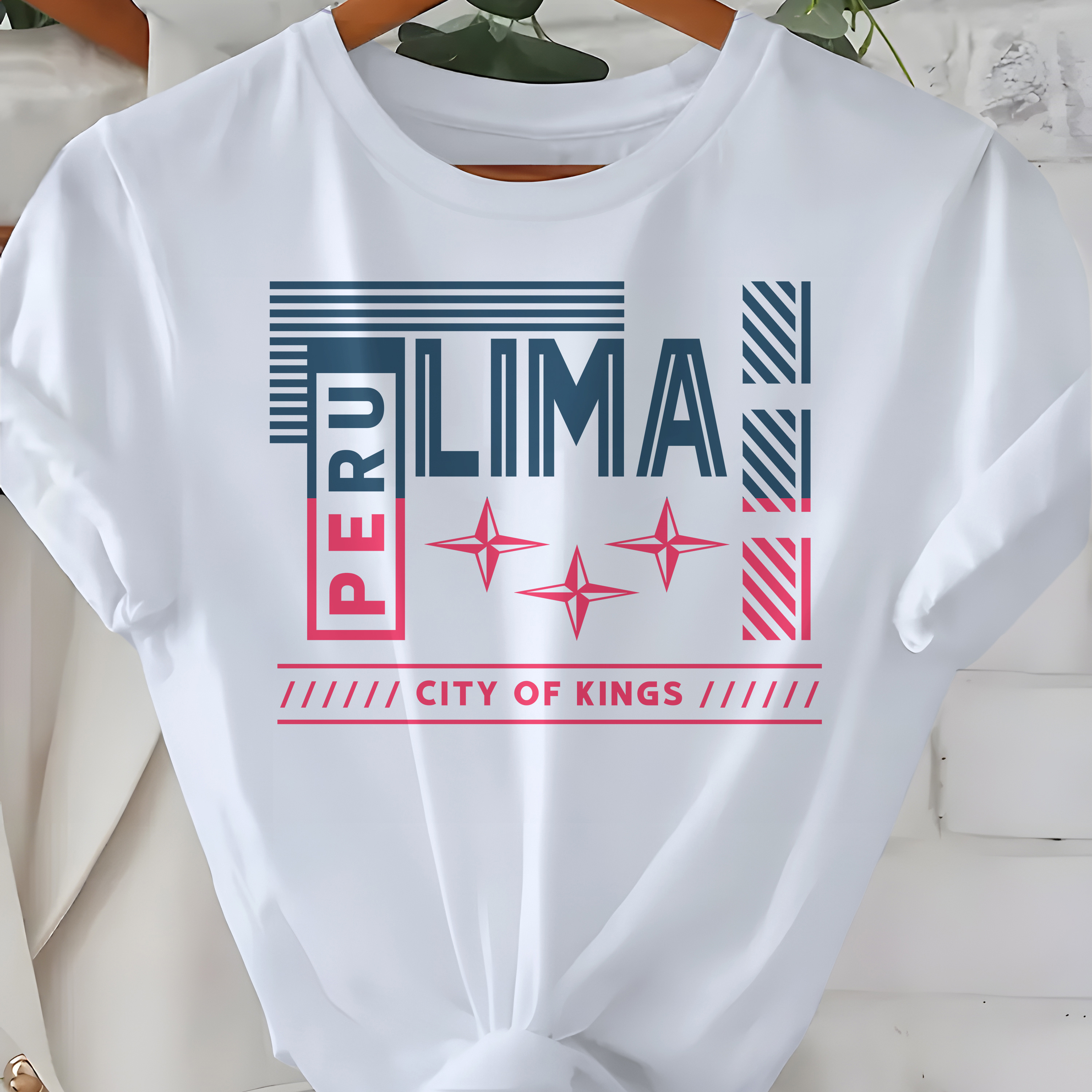 

Peru Lima City Of Kings City Name Graphic Print T-shirt, Short Sleeve Crew Neck Casual Top For Summer & Spring, Women's Clothing
