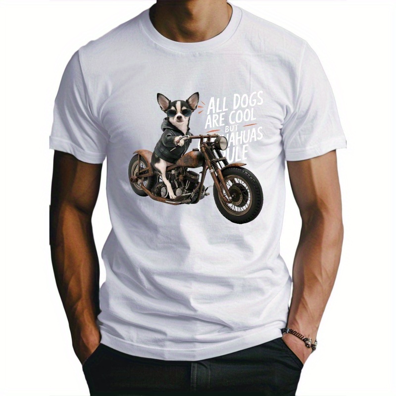 

Chihuahua Riding A Chopper Fitted Men's T-shirt, Sweat-wicking And Freedom Of Movement