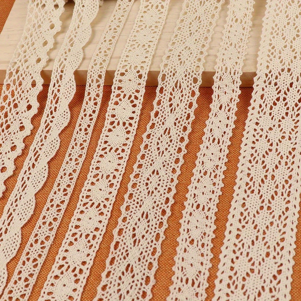 

1pc Elegant Ivory Polyester Lace Trim Ribbon With Intricate Patterns - Gift Wrapping & Party Decorations, In 1/3/5 Yards, Ribbon For Crafts