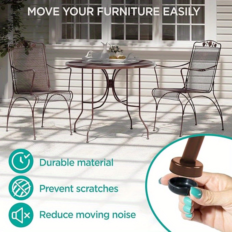 plastic feet for wrought iron chairs